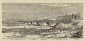Ponte Ferroviario sul Chenab, Punjab, inaugurato dal Principe di Galles da English School