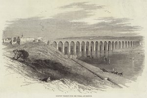 Viadotto ferroviario sul Tweed, a Berwick (incisione) da English School