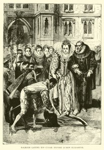 Raleigh stende il suo mantello davanti alla regina Elisabetta da English School