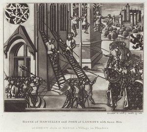 Rasse di Harselles e John di Lannoys con 6000 uomini di Gand uccisi a Meule, un villaggio nelle Fiandre da English School