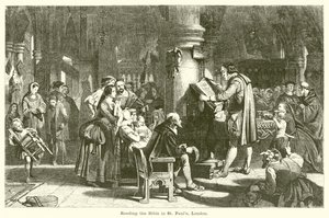 Lettura della Bibbia a St Pauls, Londra da English School