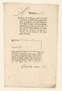 Ricevuta per la Lotteria della Lista Civile del 1713 da English School