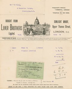 Ricevuta per Lever Brothers Limited da English School