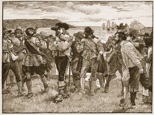 Accoglienza del Visconte Wimbledon a Plymouth, illustrazione da Cassells Illustrated History of England da English School