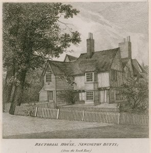 Casa Rettorale a Newington Butts, Southwark, Londra, vista da sud-est da English School