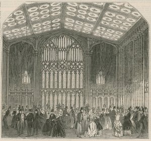 Sala di ristoro, Bazar del libero scambio, Covent Garden Theatre, Londra da English School