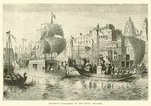 Processione religiosa sul fiume, Benares da English School
