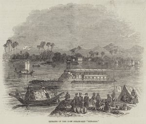 Resti della nave a vapore di ferro "Benares" da English School