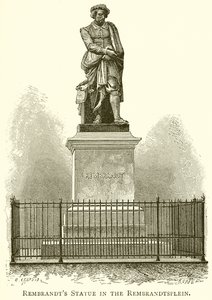 Statua di Rembrandt nel Rembrandtsplein da English School