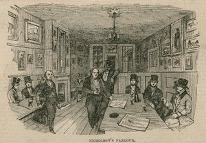 Salotto di Renton Nicholson, Garricks Head Hotel, Bow Street, Londra da English School
