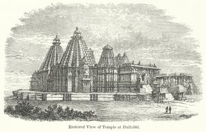 Veduta restaurata del tempio di Hullabid (incisione) da English School