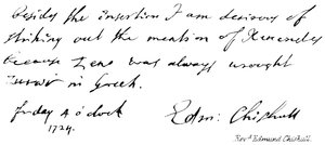 Revd Edmund Chishull da English School