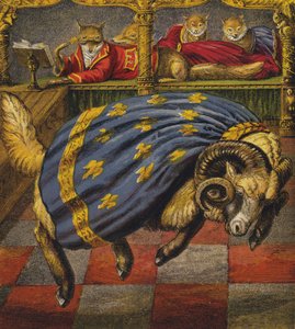 Reynard la volpe (litografia a colori) da English School