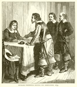 Richard Cromwell firma la sua abdicazione, 1659