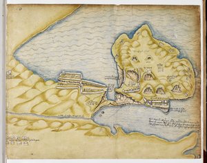 Piano di Tintagel di Richard Grenville, c.1583 da English School