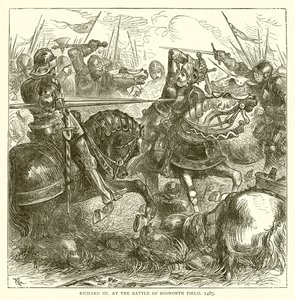Riccardo III alla battaglia di Bosworth Field, 1485 da English School