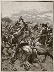 Riccardo III nella battaglia di Bosworth, illustrazione da Cassells Illustrated History of England