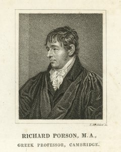 Richard Porson, Professore di Greco, Cambridge (incisione)