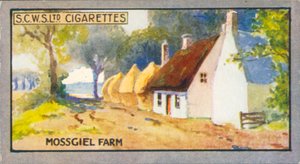 Robert Burns: Fattoria di Mossgiel (litografia a colori) da English School