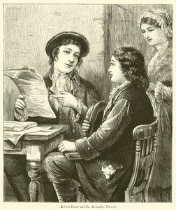 Robert Burns e Dr Alexander Murray (incisione) da English School
