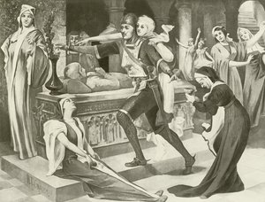 Roberto il Diavolo, Atto III scena iii (incisione) da English School