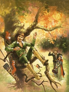 Robin Hood che riposa su un albero