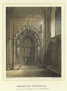 Cattedrale di Rochester, vista della porta che conduce alla sala capitolare da English School