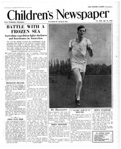 Roger Bannister, prima pagina di 