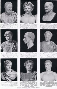Imperatori romani che visitarono la Britannia, illustrazione dalla Storia delle Nazioni di Hutchinson, c.1910 da English School