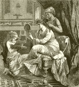 Signora romana alla sua toilette da English School