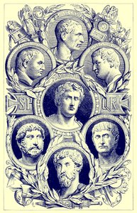 Imperatori romani, illustrazione da The Illustrated History of the World, pubblicato c.1880 da English School