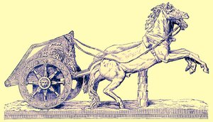 Carro da corsa romano, illustrazione da Cassells Illustrated Universal History di Edward Ollier, pubblicato nel 1890