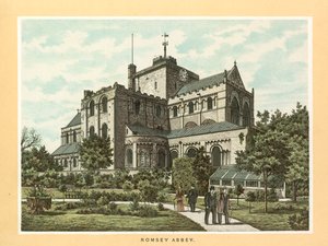 Abbazia di Romsey (litografia a colori)