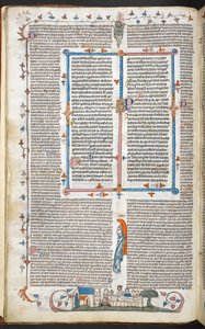 Royal 10 E. IV, f.250v Testo con decorazione marginale e un Re a cena, illustrazione dalle 