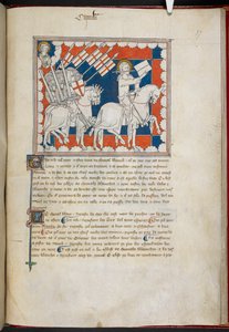 Il Cavaliere sul cavallo bianco e i suoi seguaci; Giovanni sopra, a sinistra, da 