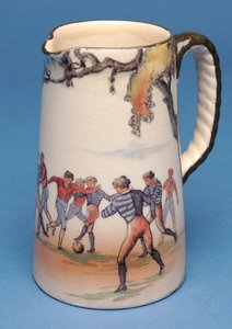 Brocca Royal Doulton con scene di calcio inglese antico (ceramica)