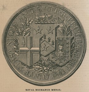 Medaglia della Royal Exchange, coniata per commemorare l