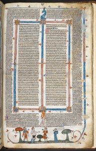 Royal MS 10 IV f.294r Figure medievali e decorazione marginale, illustrazione da 