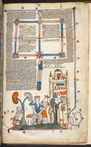 Il Re, la Regina e il loro Castello con Decorazione Marginale, illustrazione dai 