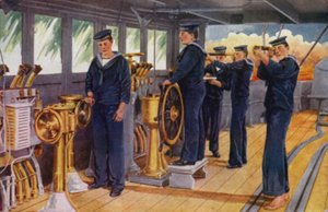 Caserme della Marina Reale, Chatham: Con la Flotta, Osservando i Movimenti della Nave Ammiraglia dal Ponte di Prua da English School