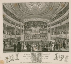 Teatro Reale, Cobourg, Surrey, come aperto per la prima volta a maggio 1818 da English School