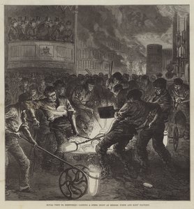 Visita reale a Sheffield, fusione di un lingotto d