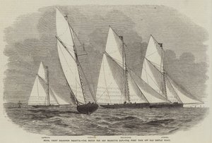 Regata del Royal Yacht Squadron, la gara per la coppa di Sua Maestà, la prima virata al largo di Old Castle Point da English School