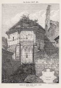 Rovine di Notre Dame Alet, Aude (incisione) da English School