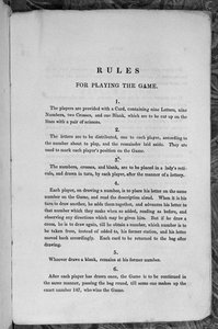 Regole per Giocare al Gioco della Bandiera Stellata o Emigranti negli Stati Uniti, c.1840 da English School