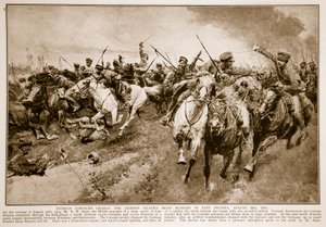 Cosacchi russi caricano gli Ussari della Morte tedeschi, 1914-19 da English School