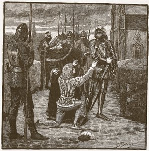 Rutland implora Clifford di risparmiargli la vita, illustrazione da Cassells Illustrated History of England da English School