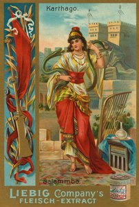 Salammbo, figlia del generale cartaginese Hamilcar Barca, carta Liebig da English School