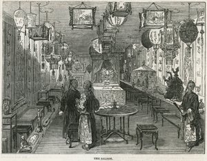 Salone della giunca cinese portata a Londra come curiosità da English School