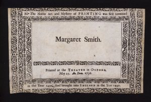 Esempio di stampa eseguita al Teatro Sheldonian, Oxford, il 25 maggio 1736 (incisione) da English School